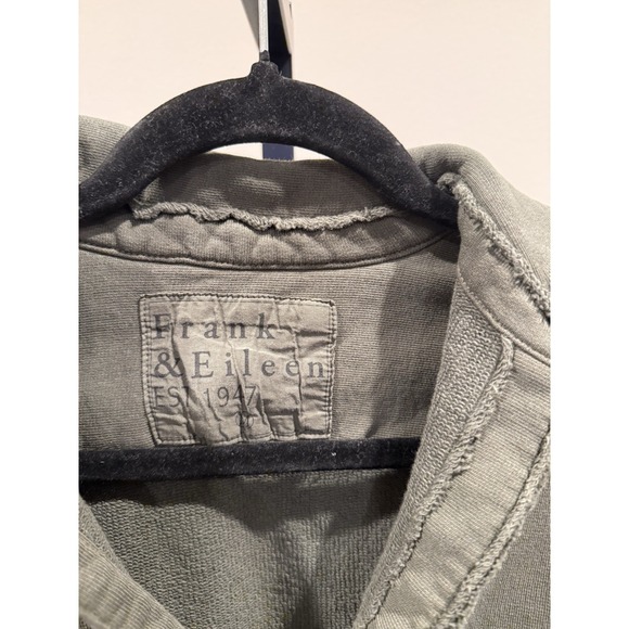 Frank & Eileen Sweatshirt Button up Triple Fleece rosemary thyme Green Size M - Picture 5 of 5